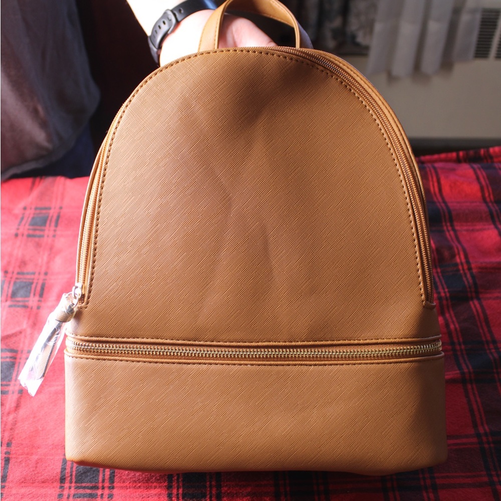 Brown faux leather backpack purse - NWT
